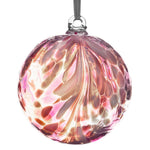 10cm Friendship Ball - Feather Design - Flamingo | Sienna  Glass 
