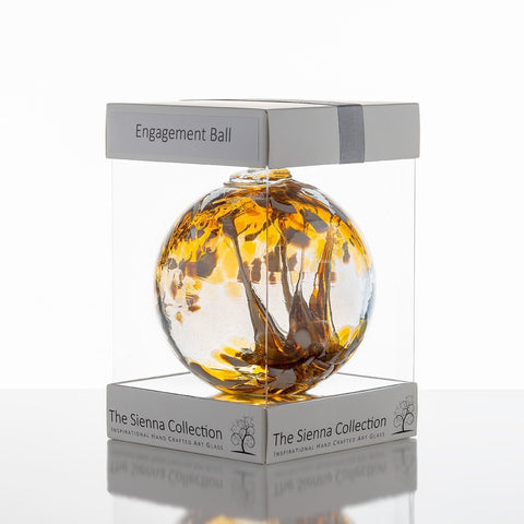 10cm Spirit Ball - Engagement - Pastel Gold | Sienna  Glass 