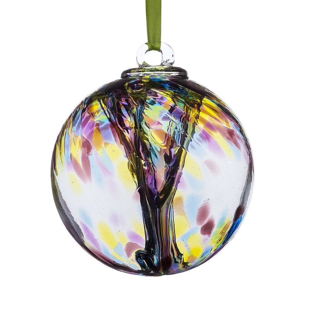 10cm Spirit Ball - Purple, Green & Blue – Sienna Glass