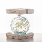 10cm Birthstone Ball - March/Aquamarine | Sienna  Glass 