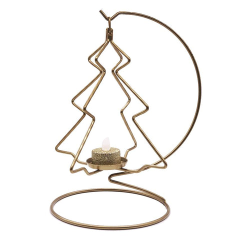 Christmas Tree Tealight Holder - Gold | Sienna  Glass 