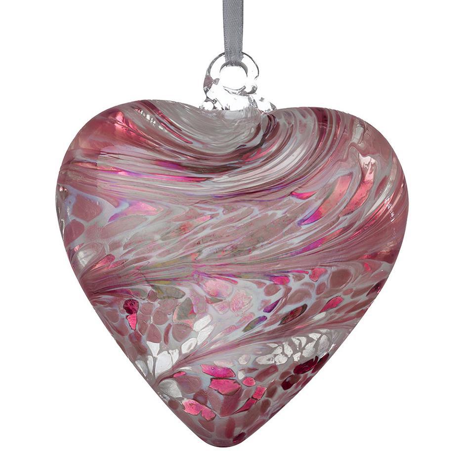 8cm Friendship Heart - Pastel Pink - Sienna Glass