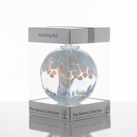 10cm Spirit Ball - Wedding - White | Sienna  Glass 