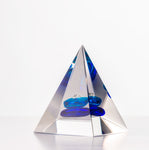 Pyramid Paperweight -  Blue | Sienna  Glass 