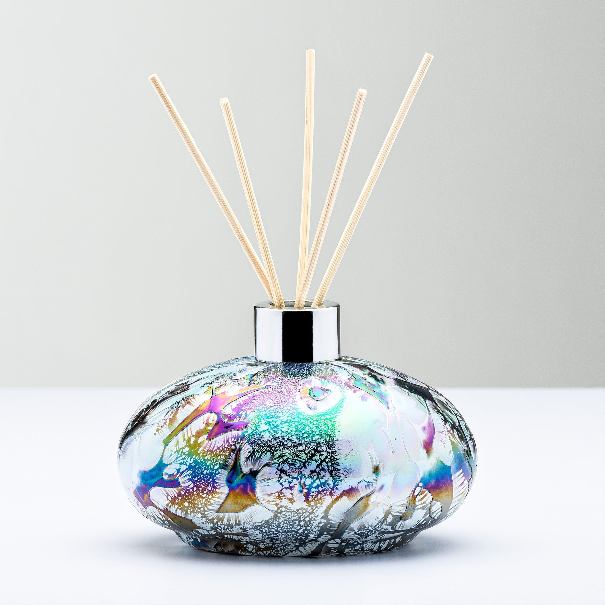 Reed Diffuser - Oval - Pastel Silver - Sienna Glass