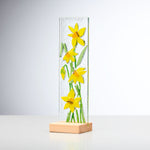 Standing Decorative Flower Plaque - Yellow | Sienna  Glass 