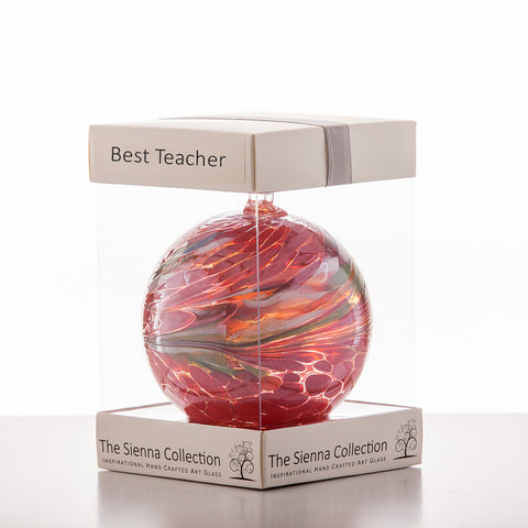 10cm Friendship Ball - Best Teacher | Sienna  Glass 